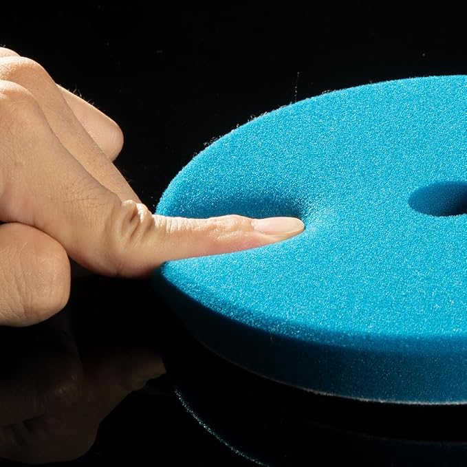 SGCB Pro 5" DA Buffing Polishing Pad Buffer Pads 4Pcs Coarse to Fine for 5 Inch RO DA Rotary Polisher Hook and Loop Buffing Foam Pads Sponge Polish Pad Compounding Polishing Finishing and Waxing