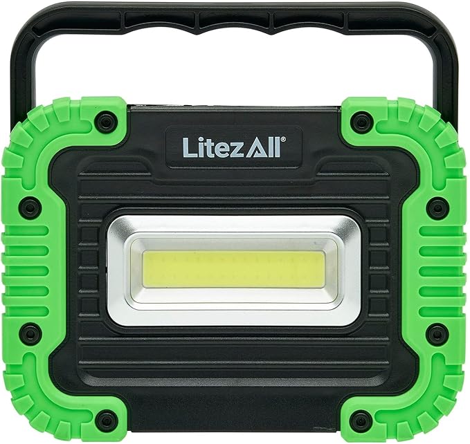 LitezAll 1000 Lumen Compact Kickstand Work Light, Ultra Bright LED Utility Light with Adjustable Stand for Garage, Job Site, Emergency, or DIY Use – Battery Operated and Portable