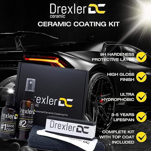 Coating Kit (30ml + 50ml) – Professional Car Paint Protection, High Gloss, Hydrophobic, Long-Lasting Shine 3–5 Years, Complete DIY Detailing Kit 9H Hardness