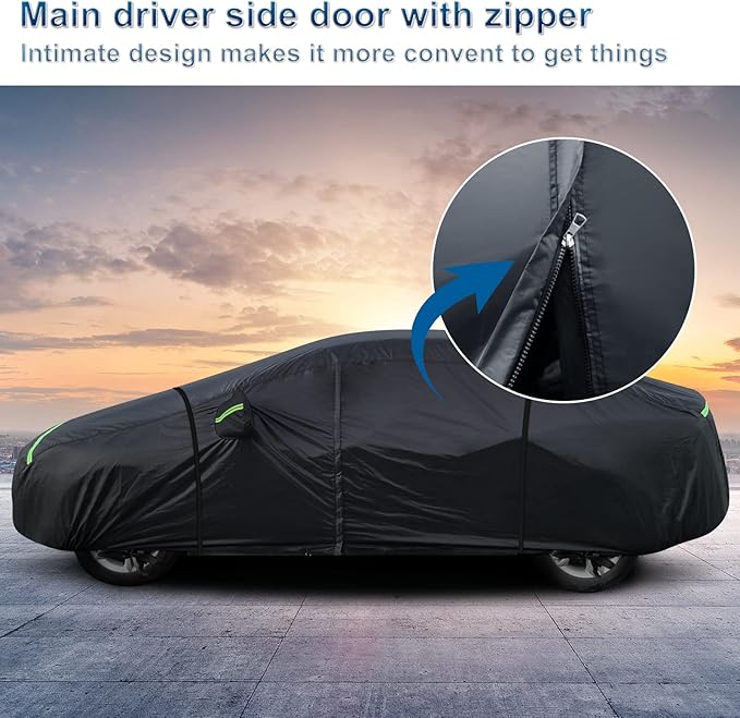 for Mercedes Benz E Car Cover Waterproof All Weather Heavy Duty Protection Outdoor Full Car Covers Windproof with Driver Side Zipper Compatible for Mercedes Benz E-Class 2006-2025 Sedan