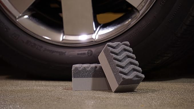 303 Products 39025 Tire Shine/Tire Dressing Applicator Pads - Perfect for Using to Apply Tire Shine, Tire Wet, Tire Gel, Or Tire Balm - Superior Product Application - Reduce Mess, 2 Pack , gray