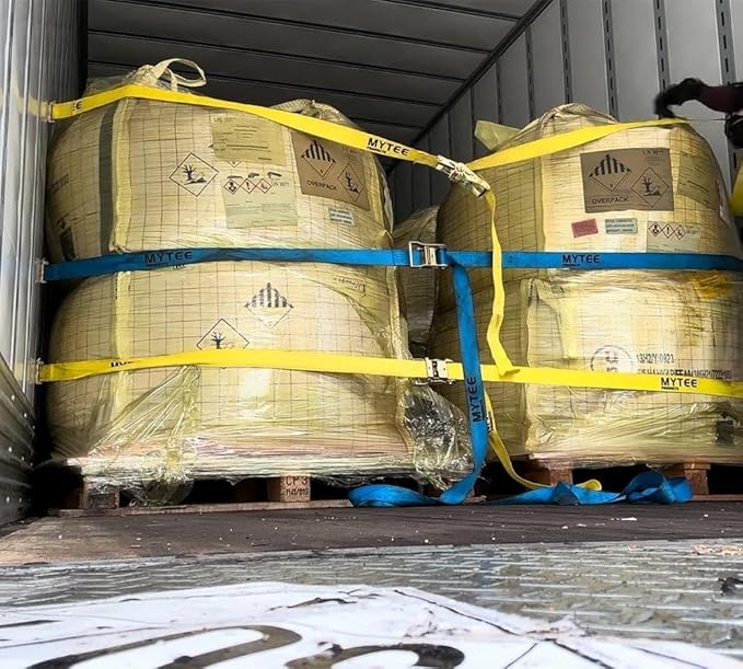 Mytee Products (20 Pack) 2'' x 20' E Track Straps w/Spring E-Fittings - Blue Ratchet Etrack Straps w/Heavy Duty 4000 lbs Breaking Strength for Enclosed Trailers, Trucks & Vans