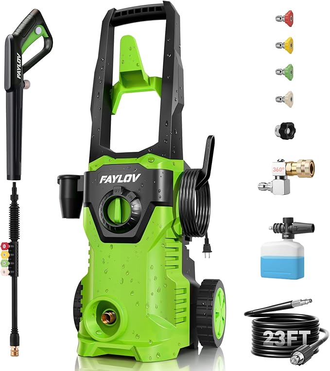 Pressure Washer, 2026 Upgraded Power Washer with No-Bend 360° Nozzle, Pressure Washer Foam Cannon & 4-Nozzle Set, Portable Pressure Washer for Cars & Undercarriage Cleaning Vehicles