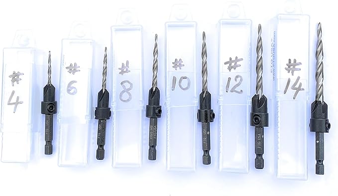 FTG USA Storage Container 6 Piece Extendable Plastic Box Used as Storage Case for Countersink and Replacement Drill Bits