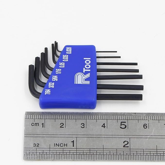 7pcs Mini Hex Key Allen Wrench Set (0.028"-7/64"), Small L Shaped Allen Key, Size 0.028", 0.035", 0.05", 1/16", 5/64", 3/32", 7/64" Micro Tool