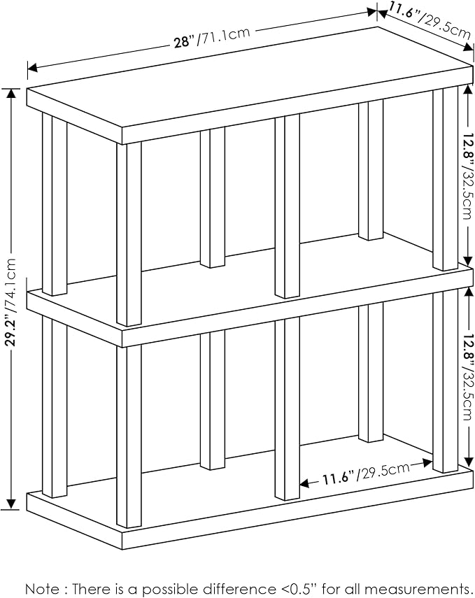 Furinno Turn-N-Tube No Tools Decorative Display Shelf, 4-Cube, Americano/Black