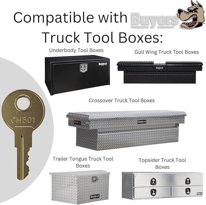 Robby's Cloud CH501 Replacement Key for Truck Tool Boxes Marked CH501 - Also Known as 501CH - 1 Keychain Included - Key style May Vary (4 Pack)
