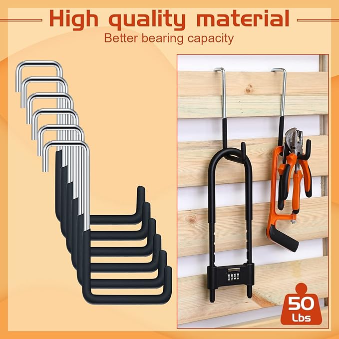 Hotop 18pcs Rafter Hanger Heavy Duty Large S Hooks Rafter Hanger for Garage Ladder Bike Fence Storage Organizer Hooks S Shaped Hooks Hanging Hangers Hooks (Large, Medium, Small), Black