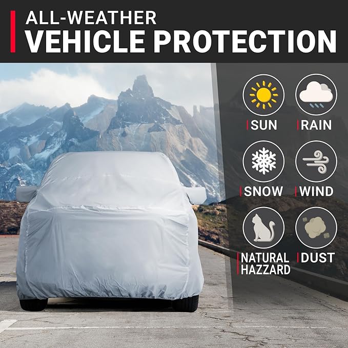 iCarCover 18-Layer Premium Truck Car Cover Waterproof All Weather, Rain Snow UV Sun Protection Full Car Covers, F-250 350 450, Ram 2500 3500, C/K 2500 3500, Sierra 2500, Size T72 (See Size Chart)