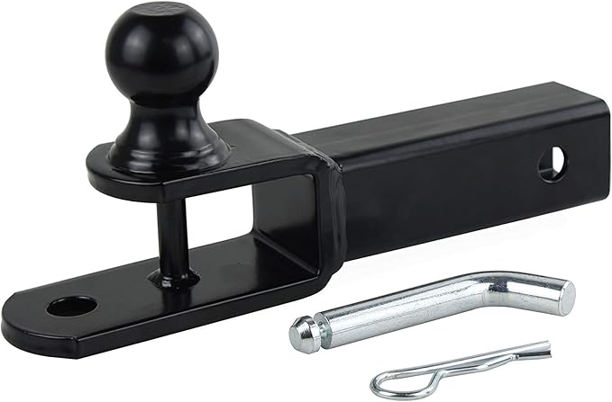 TOPTOW 3 in 1 ATV/UTV Towing Hitch Receiver 64208 Ball Mount Adapter with 1 7/8 inch Ball, Fit for 2 inch Receiver