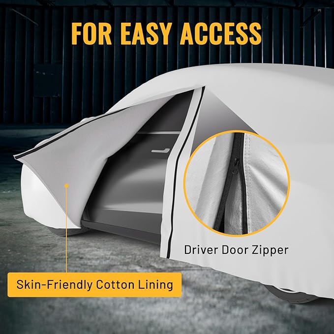 Favoto 6-Layer SUV Car Cover - Waterproof All Weather for Automobiles Heavy Duty Outdoor Dust Rain Sun Protection Snowproof Car Tarp with Windproof Straps Universal Fit for SUV (169-181 inch)