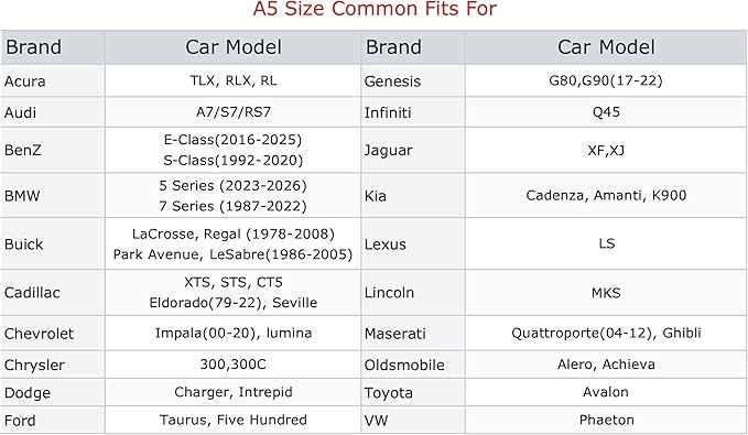 Full-Size Sedan Car Cover Waterproof, 6 Layers Heavy Duty Outdoor Car Cover Universal Fit for Chrysler 300, Chevy Impala, Ford Taurus, Buick Lacrosse, Cadillac XTS/CT6