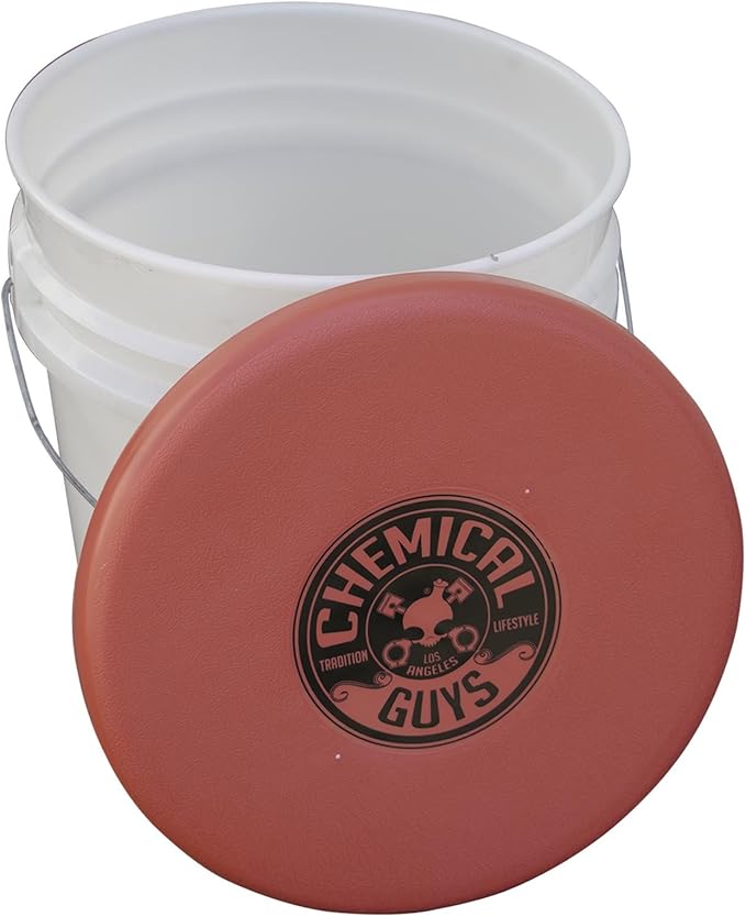 Chemical Guys IAI518 Car Wash Bucket Lid, Red (Can Be Used as Seat, Storage, Etc) - Fits Chemical Guys Bucket & Other Standard Buckets; Bucket Not Included