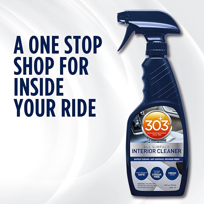 303 Products Interior Cleaner - Easily Cleans Any Surface, Residue Free - Great for Use on Touch Screens, Including LCD - Cleans Glass Streak Free, 16 fl. oz. (30588)