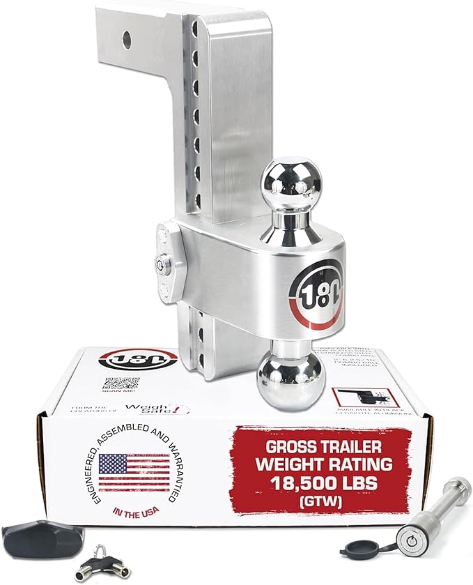 Weigh Safe CTB10-2.5-KA Drop Hitch Receiver: 2.5 Inches Adjustable