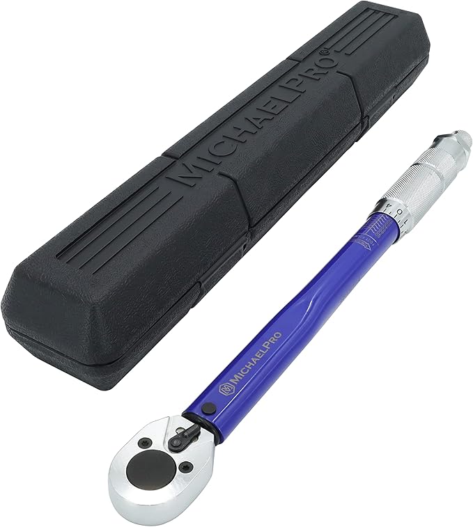 MichaelPro 3/8-Inch Drive Click Torque Wrench, 10–80 ft-lb – Dual Direction, ±4% Accuracy, Reversible Ratchet Head, Heavy Duty Steel Construction, Torque Wrench for Automotive & Mechanical Use