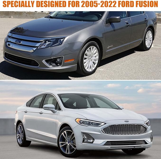 Waterproof Car Covers Replace for 2005-2023 Ford Fusion, 6 Layers All Weather Custom-fit Car Cover with Zipper Door & Windproof Strap for Snow Rain Dust Hail Protection