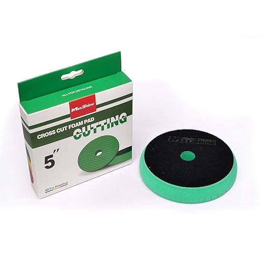 Maxshine 5" Universal Cross Cut Polishing Foam Pad for Cutting – Hook & Loop – Compatible with DA & Rotary Polishers – Cross Cut Design for Heat Control & Efficient Compound Delivery