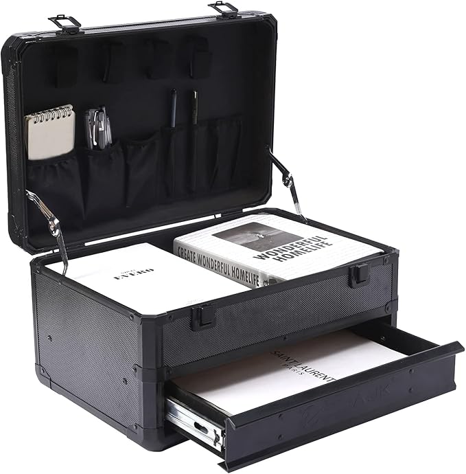 E ELIAUK Tool Box Hard Case Tool Organizer Storage Cabinet Carry Case,Toolbox with Drawers, Black