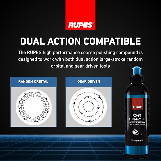 RUPES 9.DACOARSE250 Pack of 6 Blue 250 ml D-A Coarse High Performance Cut Polishing Compounds for Car Detailing & Removing Scratches | Moderate to Severe Defect Removal | Reduces Oxidation