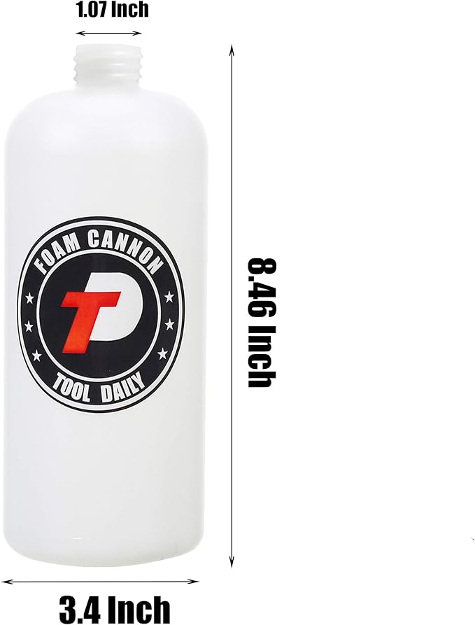 Tool Daily Foam Cannon Bottle with Straw, Replacement Foam Spray Bottle for Car Wash, 1 Liter