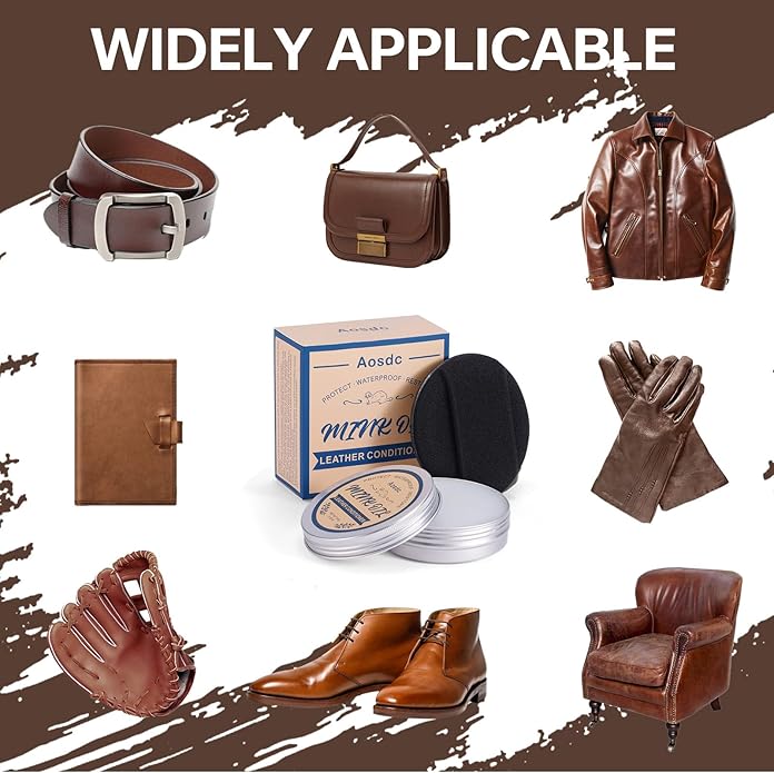 Mink Oil Leather Conditioner Cleaner for Leather Boots, Mink Oil Kit 3.52 Oz with Sponge, All-Natural Waterproof Soften and Restore Shoes, Jackets, Hats, Baseball Gloves, Saddles and Harnesses
