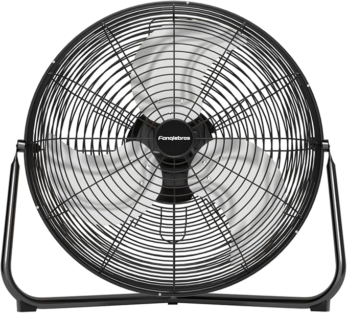20" High Velocity Floor Fan, 5300 CFM Heavy Duty Industrial Floor Fan, 3 Speed, 360 Degree Tilt, Quiet Operation for Warehouse, Basement, Factory, Barn, Garage - UL Safety Listed