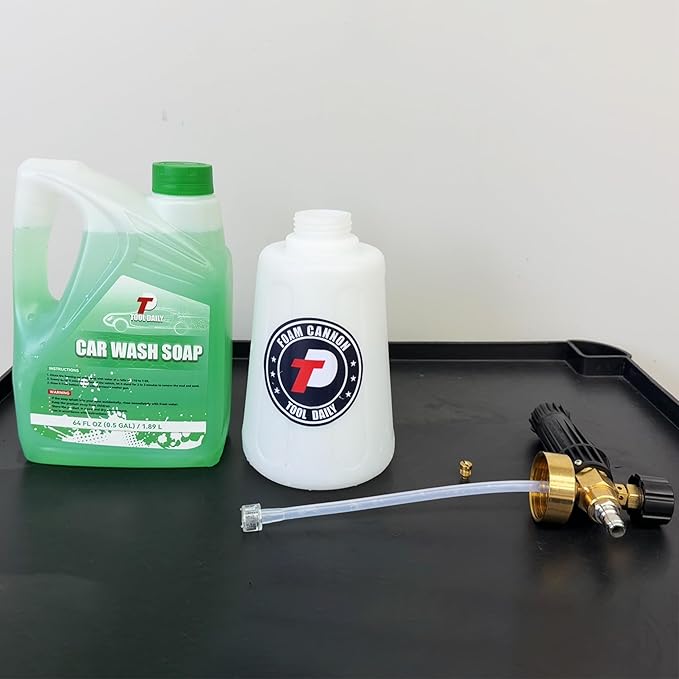 Tool Daily Foam Cannon for Pressure Washer with Car Wash Soap, Adjustable Snow Foam Lance, Additional Orifice Nozzle 1.1mm, 1/4” Quick Connect