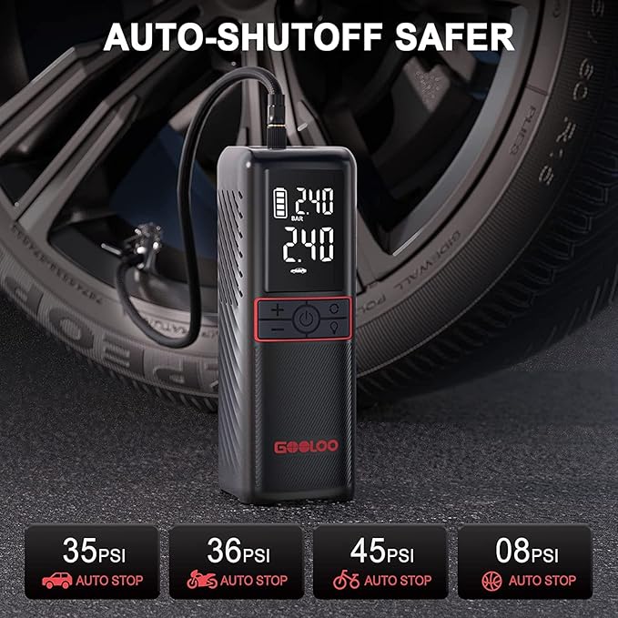 GOOLOO GT160 Tire Inflator Portable Air Compressor for Car Motorcycle Bike Ball & GP4000 Car Battery Charger Jump Starter for 12 Volt Automotive Batteries