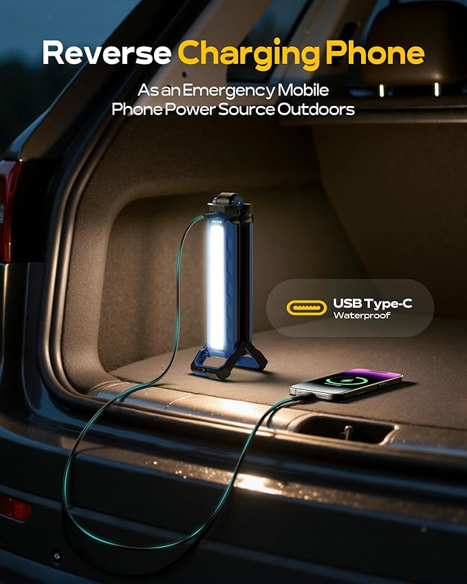Mechanics Work Light, Under Hood Working Light Bar with Magnetic, 5600AH 3600LM Portable Cordless Work Light for Mechanic, Job Site Lighting for Underhood/Mechanic/Car Repairing/Garage -Blue