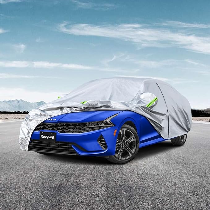 Kaugung 6 Layers Car Cover Custom Fit Kia K5 Sedan from 2021 to 2025, Waterproof All Weather Resistant Outdoor Indoor Sun Rain Dust Snow Protection. (USA Warehouse, Within 3-7 Days)