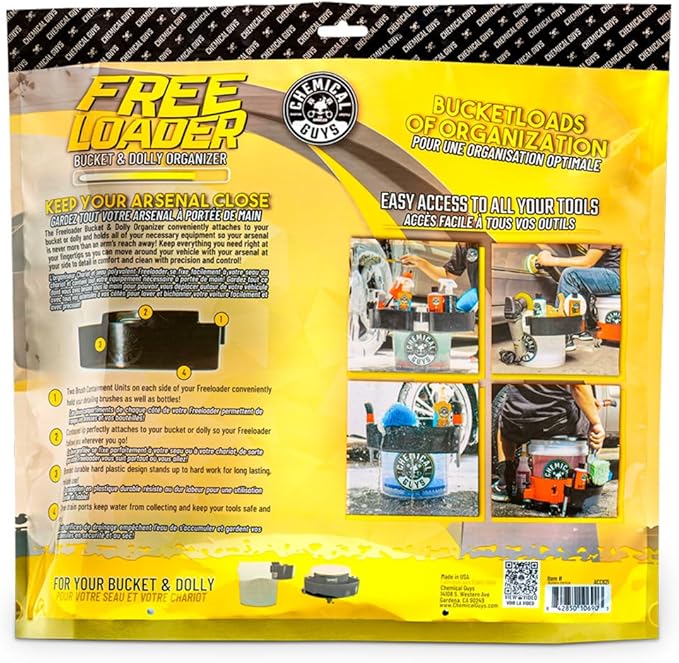 Chemical Guys ACC621 Freeloader Bucket & Dolly Organizer, Black, Keep Soap and Water in The Bucket and Your Supplies Organized, Great for Washing Cars, Trucks, Motorcycles, SUVs, RVs & More