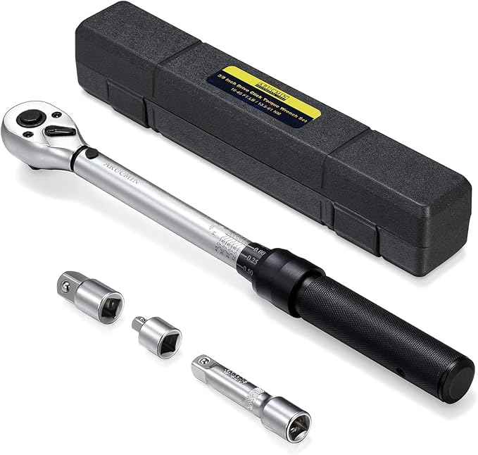 3/8-Inch Drive Click Torque Wrench (10-45 ft.-lb./13.5-61Nm) Dual-Direction Adjustable Torque Wrench Set