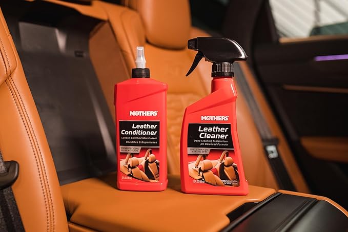 Mothers Leather Conditioner, 12 oz. — Advanced pH Balanced Formula with Lanolin & Neatsfoot Oil, Replenishes Natural Oils Lost to Heat & Sun, Protects & Prevents Fading, Drying & Cracking (06312)