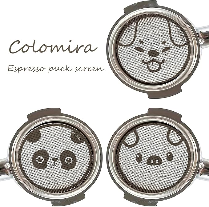 58.5mm Espresso Puck Screen, Lower Shower Screen, Metal Coffee Reusable Filter for 58mm Espresso Portafilter Basket, 1.7 Thickness(Doggie)
