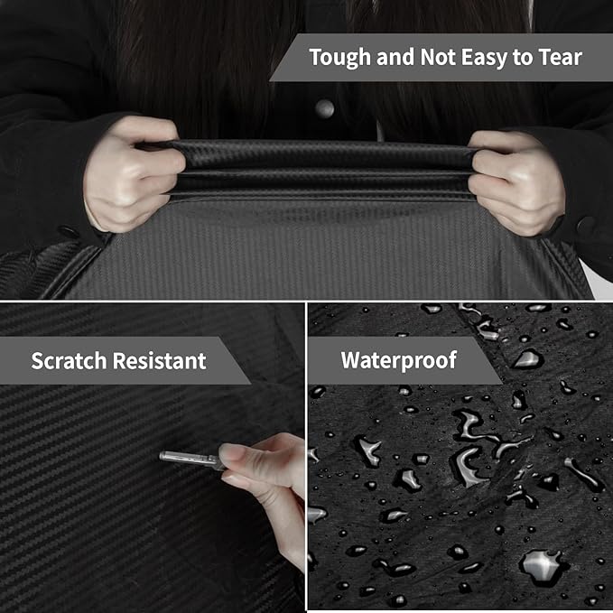 6 Layers Car Cover Waterproof All Weather Car Cover Waterproof All Weather, Outdoor Full Exterior Cover Rain Sun UV Snowproof Protection with Zipper Cotton for Sedan (190-195 inch)