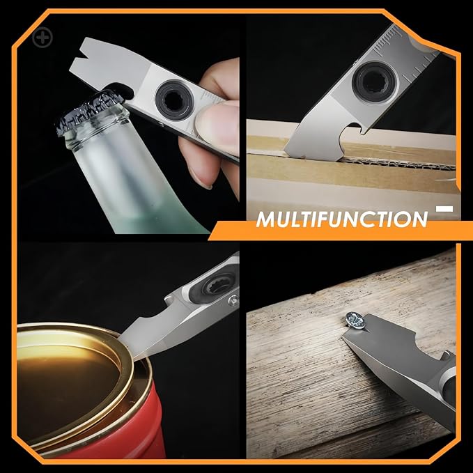 Titanium EDC pry bar, multifunctional tool, a collection of wrenches, pry bars, screwdrivers, nail drivers, bottle openers and other functions in a practical tool