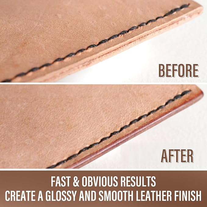 VICBTZT Leather Edge Sealer - 120g Clear Leather Burnishing Gum with Smooth & Glossy Edge Finish for Bags, Wallets, Leather Accessories and Other Handicrafts - 4 oz