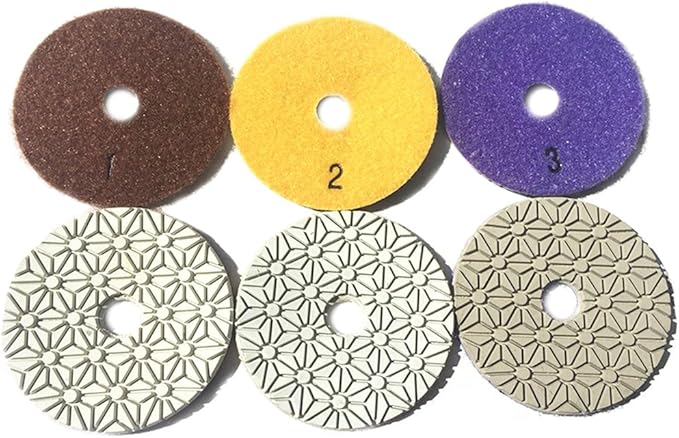 JDK Diamond Wet 3 Steps Polishing Pad 4'' for Concrete Granite Marble Stone 100mm Resin Disc 3pcs/Set