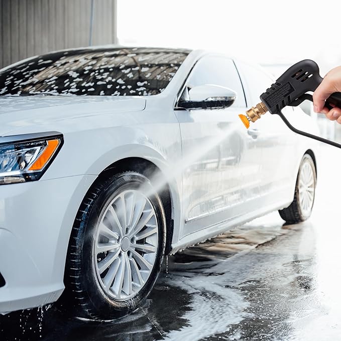 Pressure Washer Gun, Max 4000 PSI with 5 Colorful Nozzles, 1/4" Quick Connect Nozzles, Applicable to M22-14 Threaded Interface