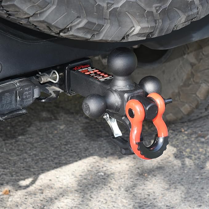 TOPTOW Trailer Hitch Tri-Ball Hitch Mount w/Matte Black Triple Hitch Balls 1-7/8-inch, 2-inch, 2-5/16-inch, Multi-fit for 2 inch Trailer Hitch Receiver