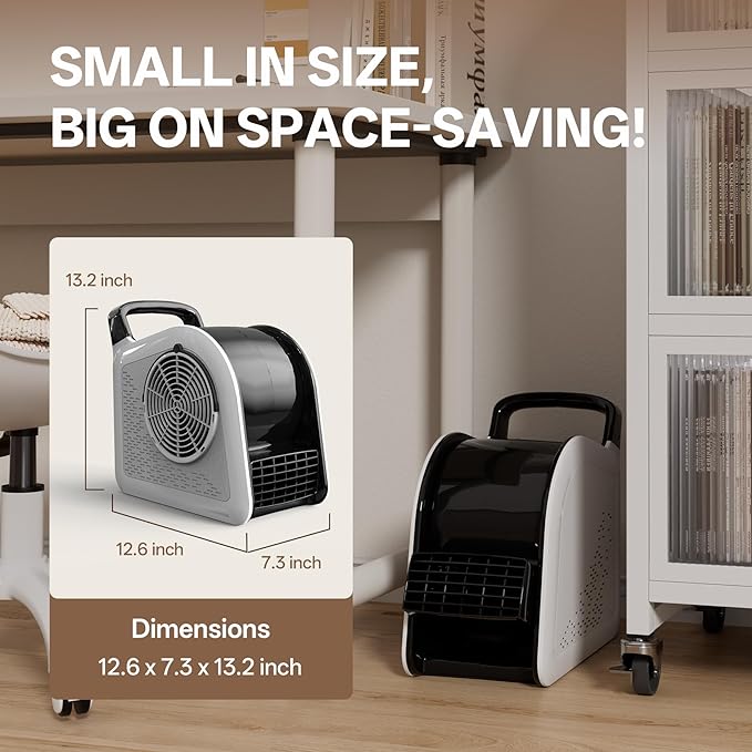 High Velocity Blower Floor Fan, 355 CFM Air Mover Fan for Job Site and Home, Floor Drying Fan for Cooling and Ventilating, White