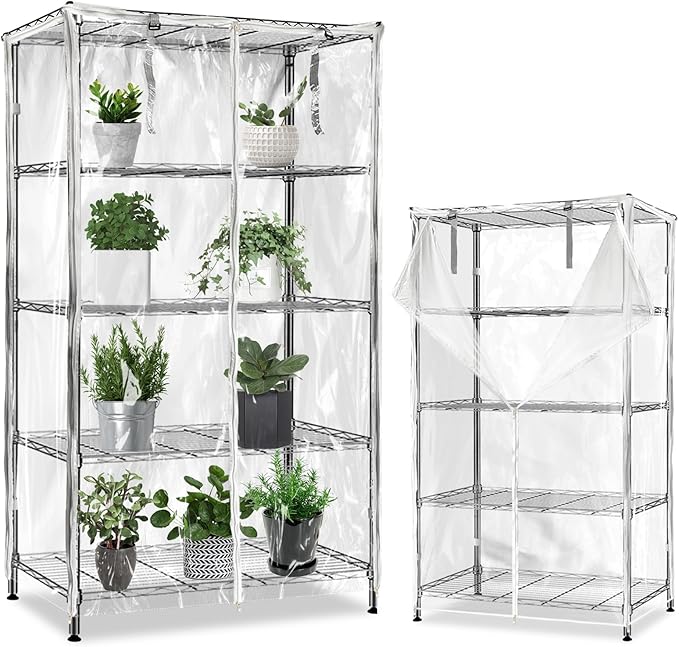 okcool Waterproof Shelf Cover,All Clear Wire Shelf Cover with Zipper,Transparent PVC Clearly Visible.(Fits 36" Wx16 Dx72 H Shelves)