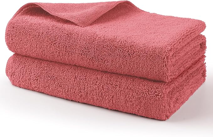 HOMEXCEL Professional Large Microfiber Car Drying Towels 2 Pack, Lint Free, Scratch Free, Highly Absorbent Drying Towel for Cars, SUVs, RVs, Trucks, and Boats,31" x 24",Red