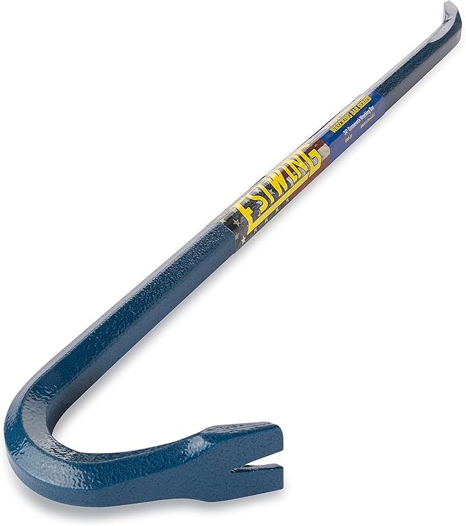 ESTWING Gooseneck Wrecking Bar - 3/4" x 24" USA Made Pry Bar with Angled Chisel End & Forged Steel Construction - EWB-24