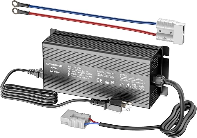 14.6V 50A Lithium Battery Charger, LiFePO4 Battery Charger AC-DC Smart Charger with Anderson Connector LED Indicator Special for 12V/12.8V Deep Cycle Rechargeable Batteries of Car, Truck, Boat, RV
