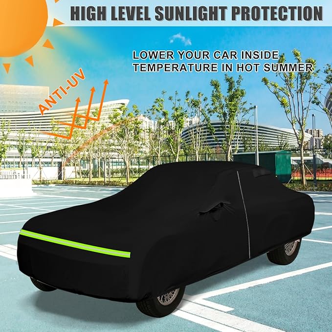 Waterproof Car Cover Compatible with 1968-1972 Plymouth Roadrunner 2 Door Sedan/Hardtop/Convertible Accessories, All Weather Classic Car Covers with Inner Cotton&Zipper Door for Snow Rain Protection