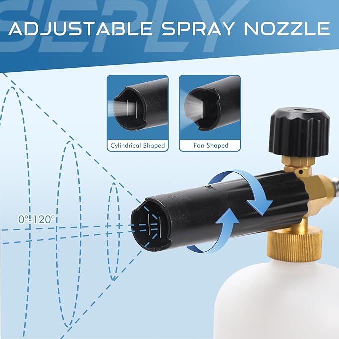Foam Cannon Dual Connector Accessory, 1/4 Inch Quick Connector, 5 Pressure Washer Nozzle Tips for Pressure Washer, Adjustable Foam Sprayer for Car Wash