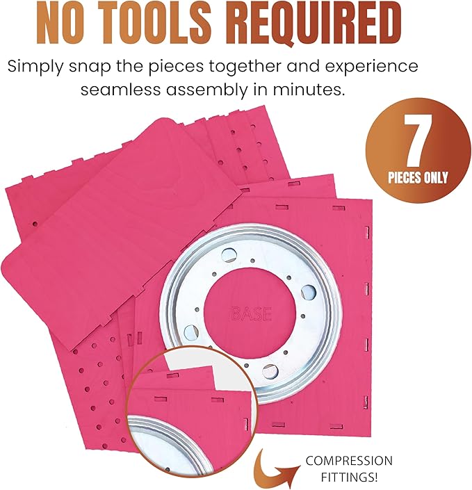 TORCHED DISPLAYS Rotating Display Stand | 22.5 x 16.76-inch | Rotating Organizer Wood Pegboard | Pegboard Display Stand for Craft Shows, Vendor Events, Jewelry, Accessories | Pink