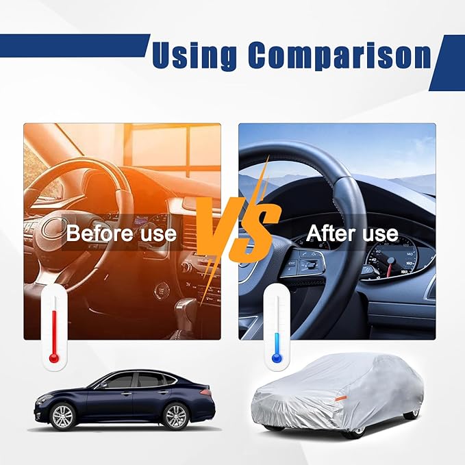 Kayme 6 Layers Car Cover Custom Fit for Audi A7 S7 RS7 (2010-2025) Waterproof All Weather for Automobiles, Outdoor Full Cover Rain Sun UV Protection.Silver